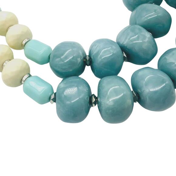 J. Jill Blue and Cream Beaded Necklace - Picture 3 of 5